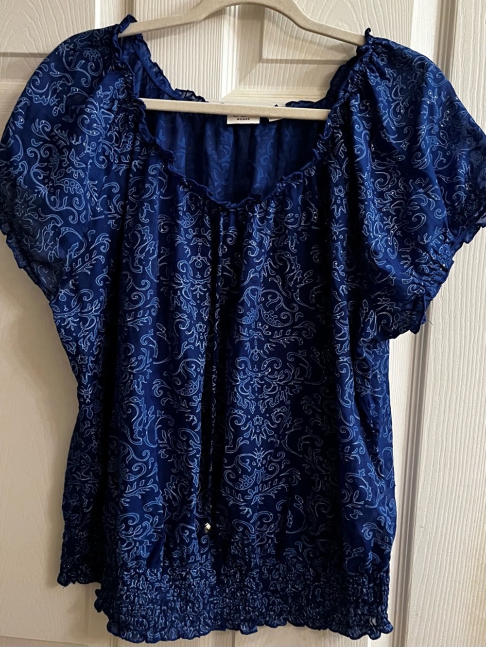 CATO ~ BLUE PAISLEY BOHO BLOUSE ~ 18/20